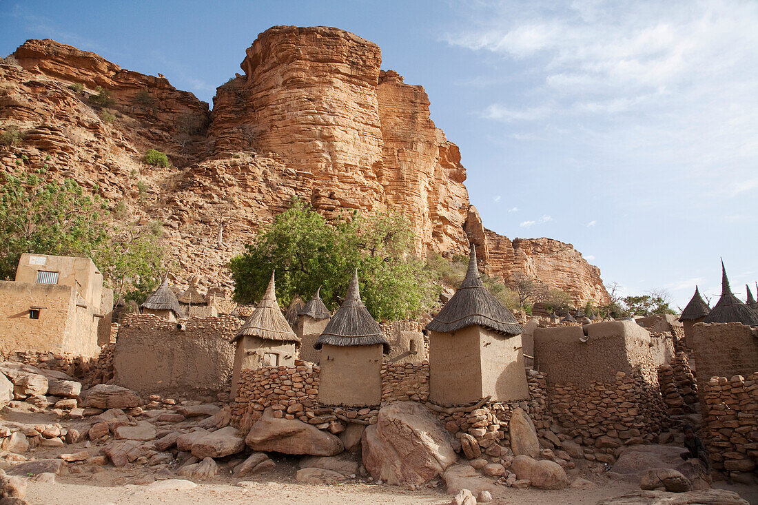 Panorama Of Tireli On The Bandiagara Escarpment, Mali
