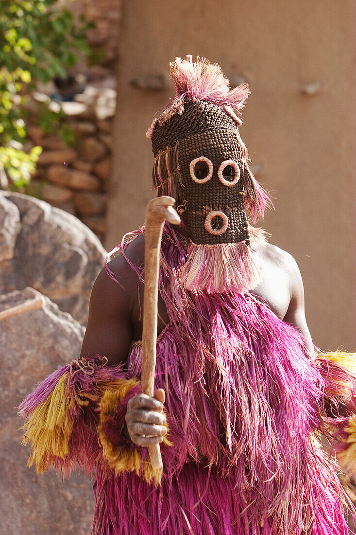 Dancers wearing Kananga masks perform at the Dama celebration in Tireli, Mali