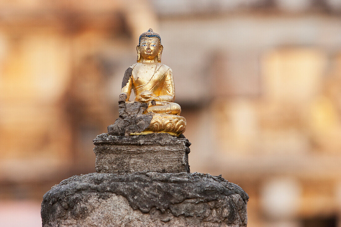 Small Buddha Statue By The Mahabodi Temple, Bodhgaya, Bihar, India
