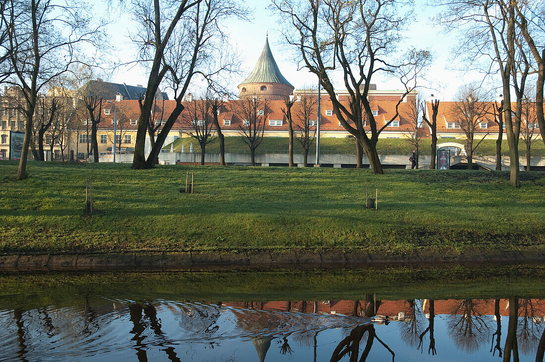 Jacob's Barracks Reflected In The Pilsetas Canal, Riga, Latvia