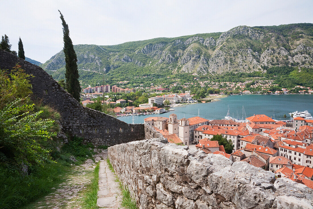 The Old Town, As Seen From San Giovanni Fortress, Kotor, Montenegro