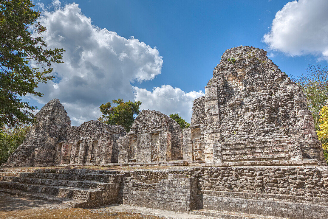 Structure I, Chicanna, Mayan archaeological site, mixture of Chenes and Rio Bec styles, Late Classic Period, Campeche, Mexico, North America