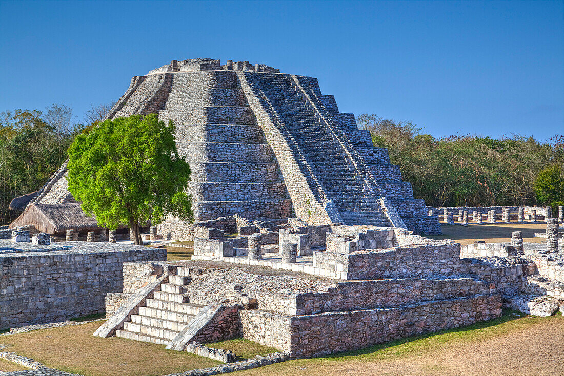 Castillo de Kukulcan, Mayapan, Mayan archaeological site, Yucatan, Mexico, North America