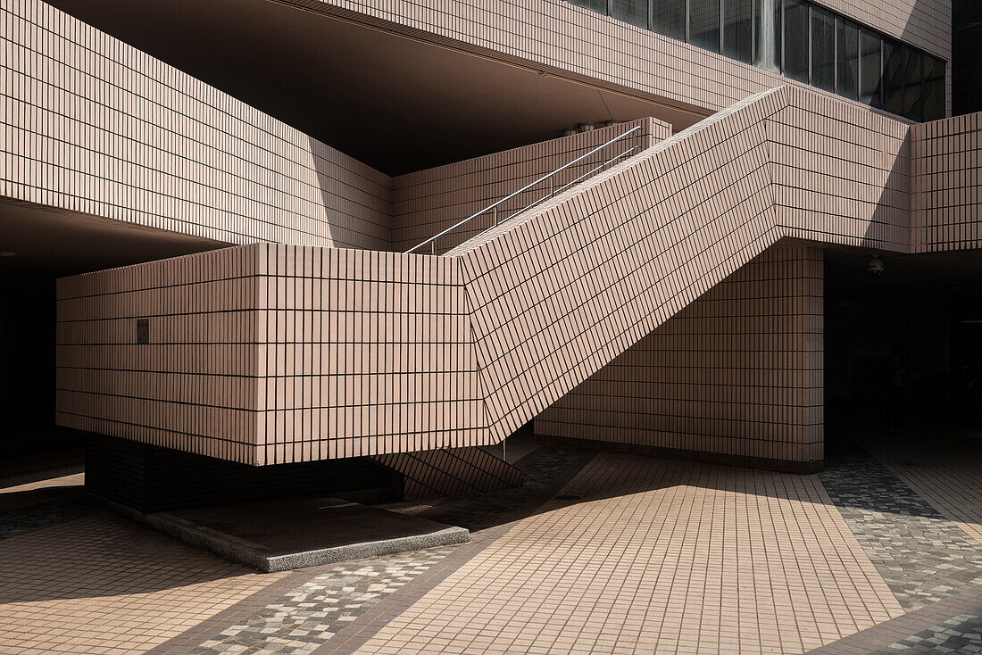 Kachel Architektur der Museumstreppe, Kowloon, Hongkong, China, Asien