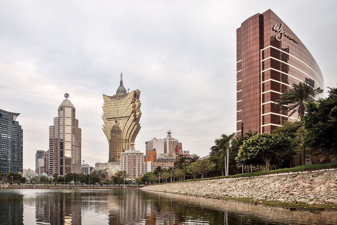 view towards many of Macao's Casinos, China, Asia