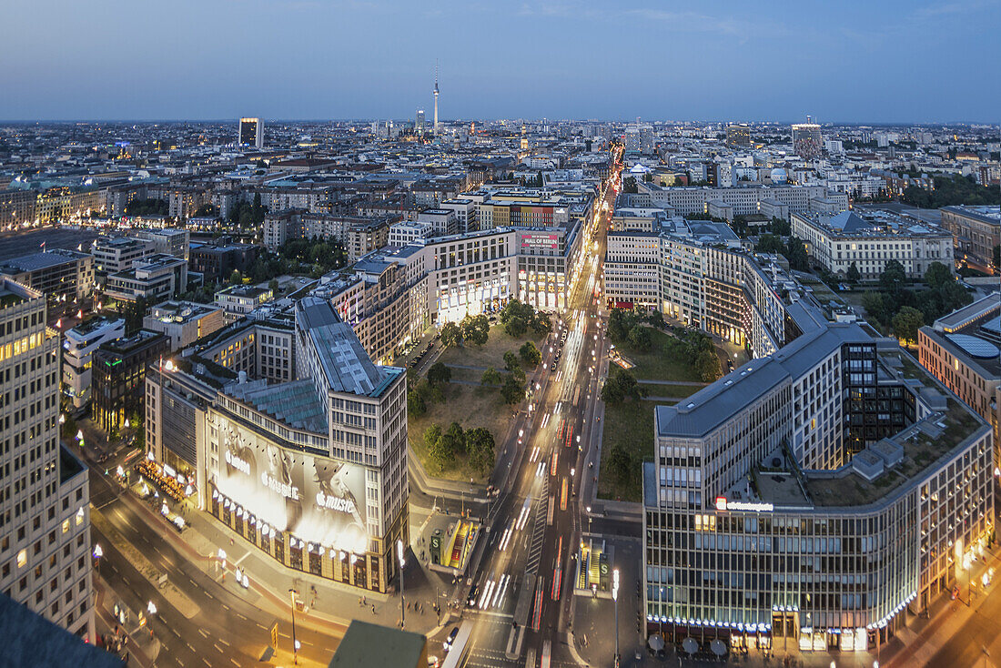 Panoramic view from Kollhoff Tower, Leipziger Platz, Berlin, Germany