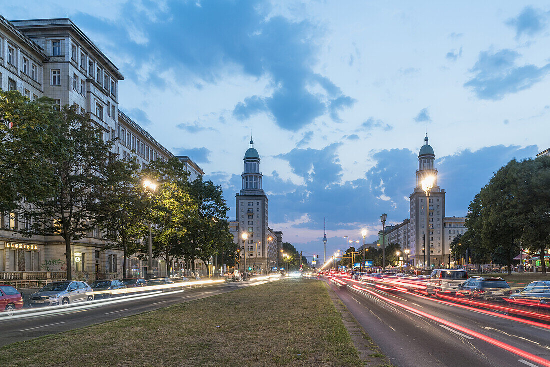 Frankfurter Tor in the evening, Berlin, Germany