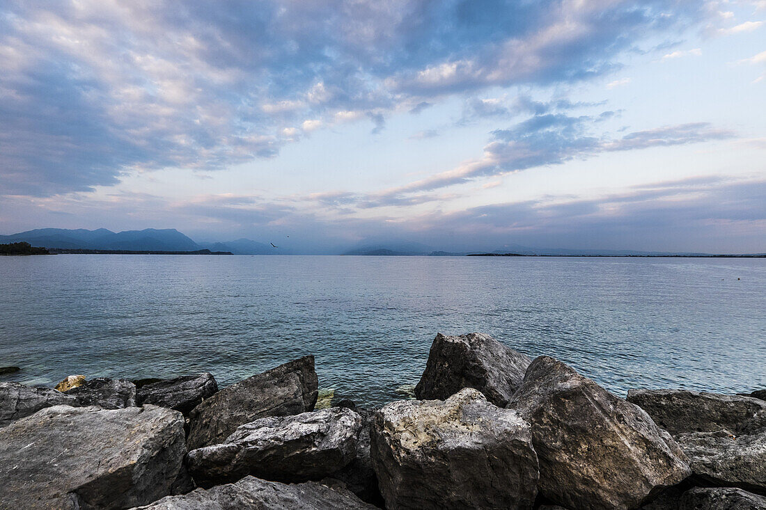 view of the Lago di Garda at Desenzano di Garda, Lago di Garda, Trentino, South Tyrol, Italy
