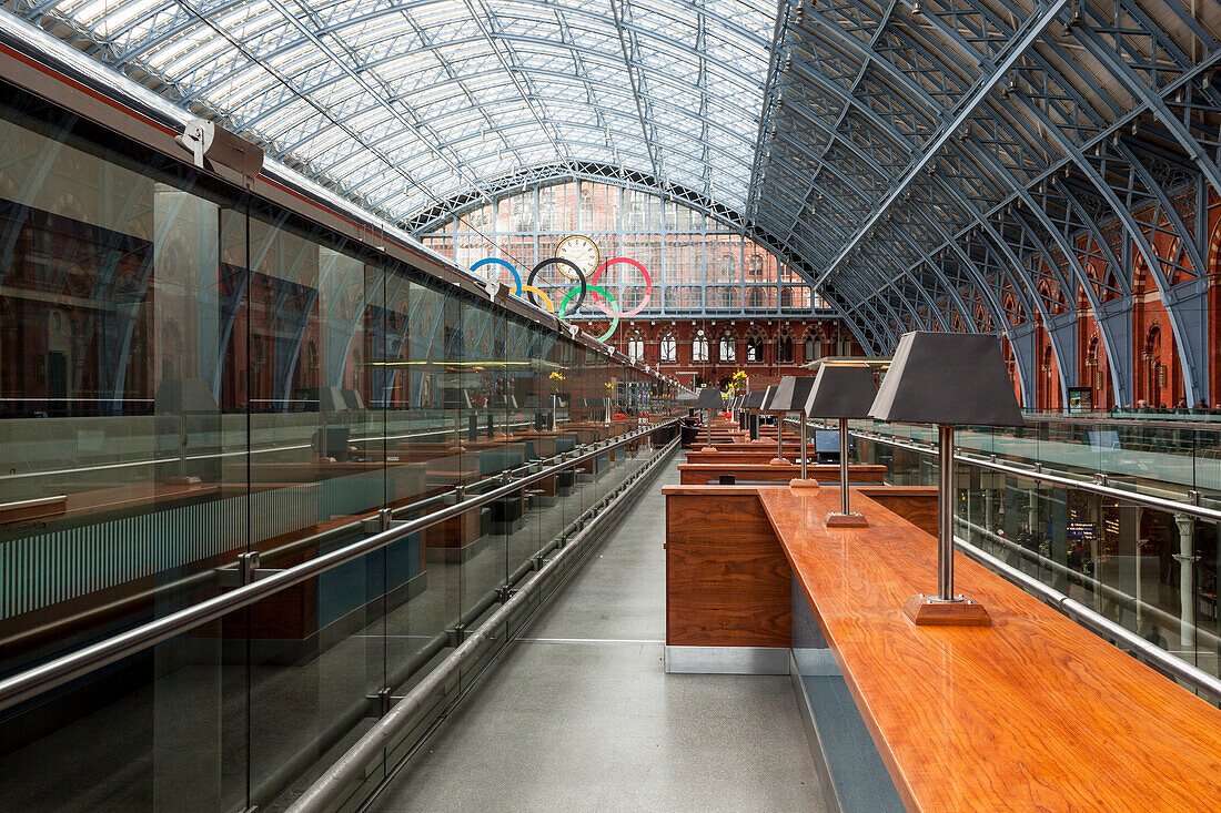 The beautiful railway station of St. Pancras International, London, England, United Kingdom, Europe