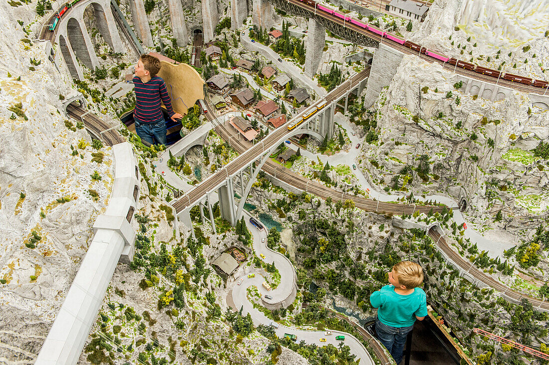 Miniatur wunderland, largest model railway exhibition in the world, Hafencity of Hamburg, north Germany, Germany