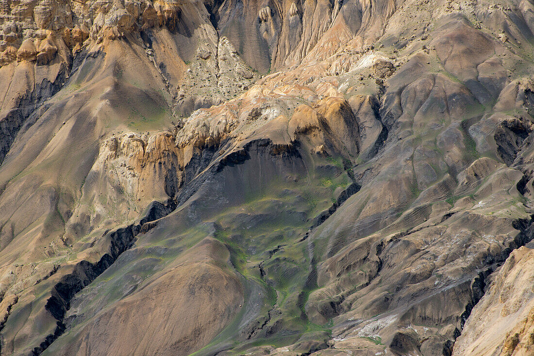 Skurrile fuer das Hochtal, die Hochwueste im Mustang typische Formen und Farben, Mustang, Nepal, Himalaya, Asien