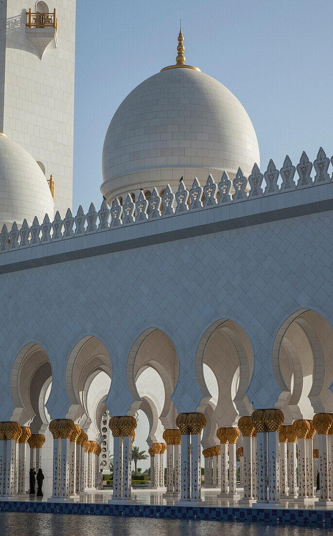 Ornate domed building and colonnade, Abu Dhabi, Abu Dhabi Emirate, United Arab Emirates