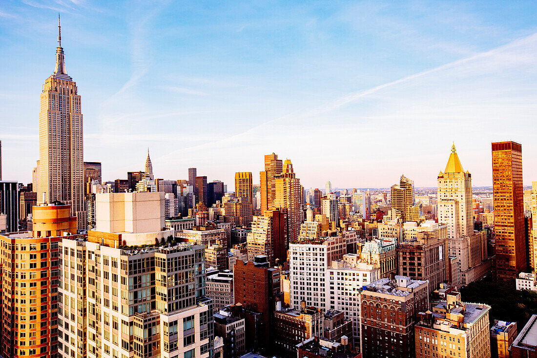 Aerial view of New York cityscape, New York, United States