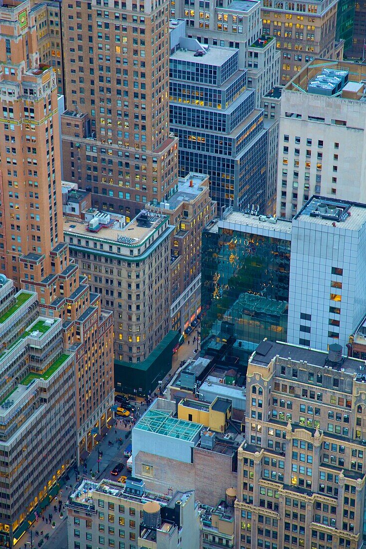 Lower Manhattan from Top of The Rock, New York, United States of America, North America