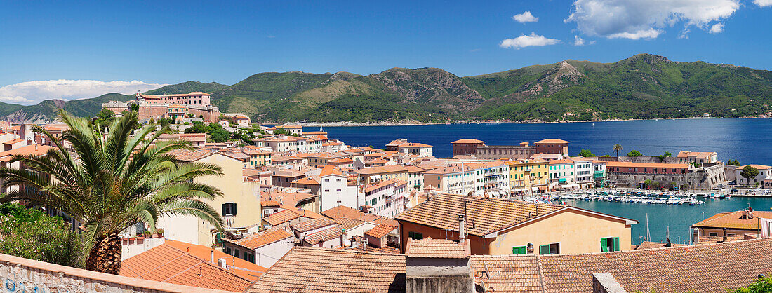 Old town, Fort Stella Fortress and harbour, Portoferraio, Island of Elba, Livorno Province, Tuscany, Italy, Europe