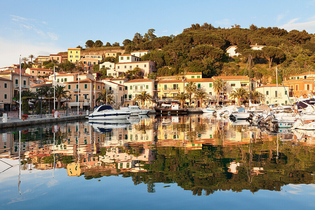 Harbour of Porto Azzurro, Island of Elba, Livorno Province, Tuscany, Italy, Europe