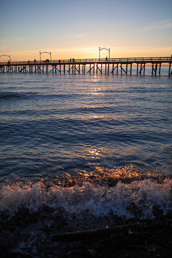 White Rock Pier during sunset, British Columbia, Canada.