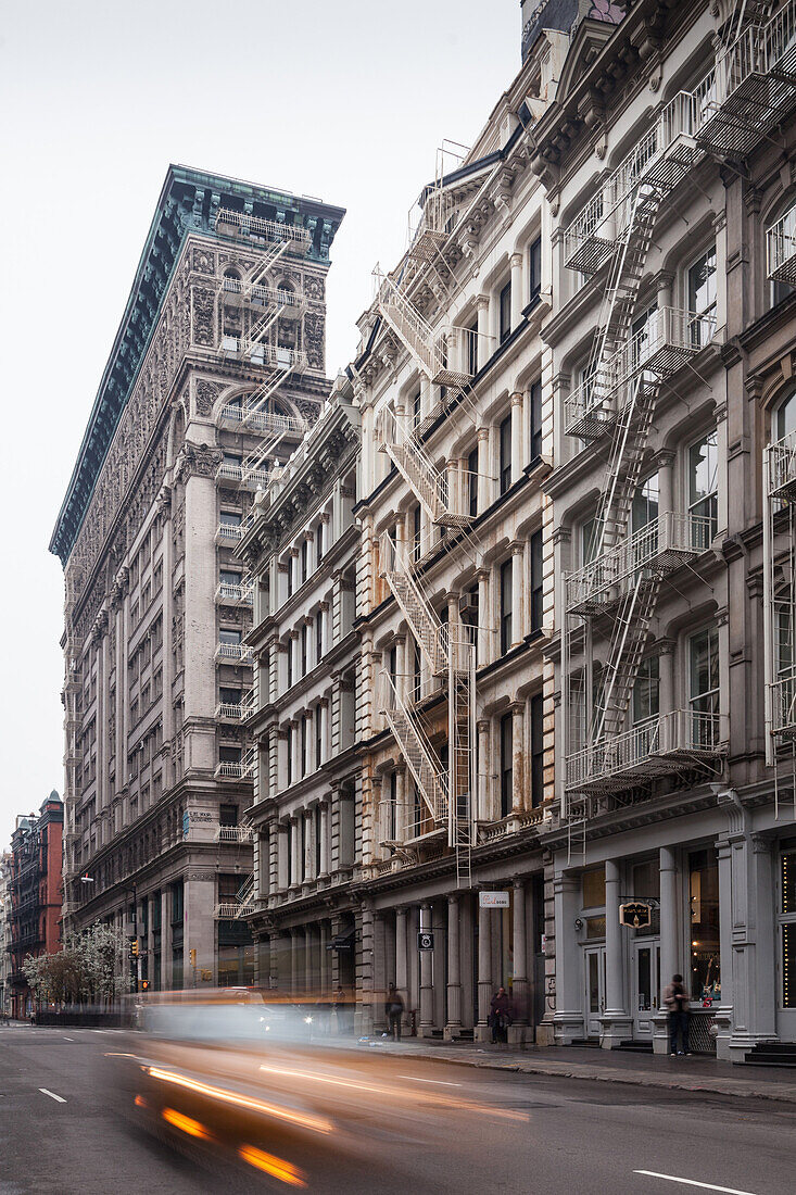Art deco building,  Broome Street, Broadway, Soho, Manhattan, New York, USA