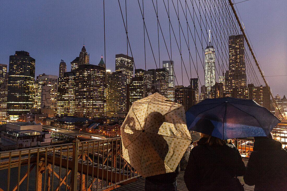 Brooklyn Bridge, Downtown, new World Trade Center, Manhattan, New York, USA