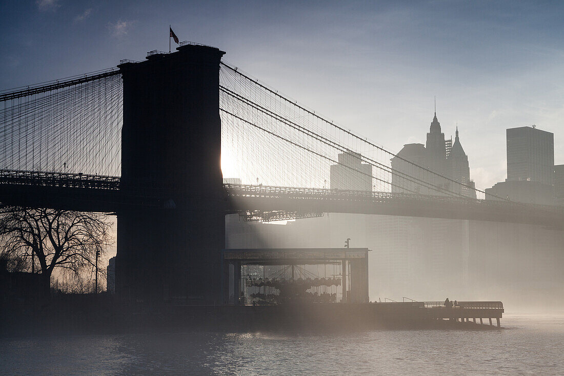 Brooklyn Bridge, Downtown, Neues World Trade Center, Manhattan, New York, USA