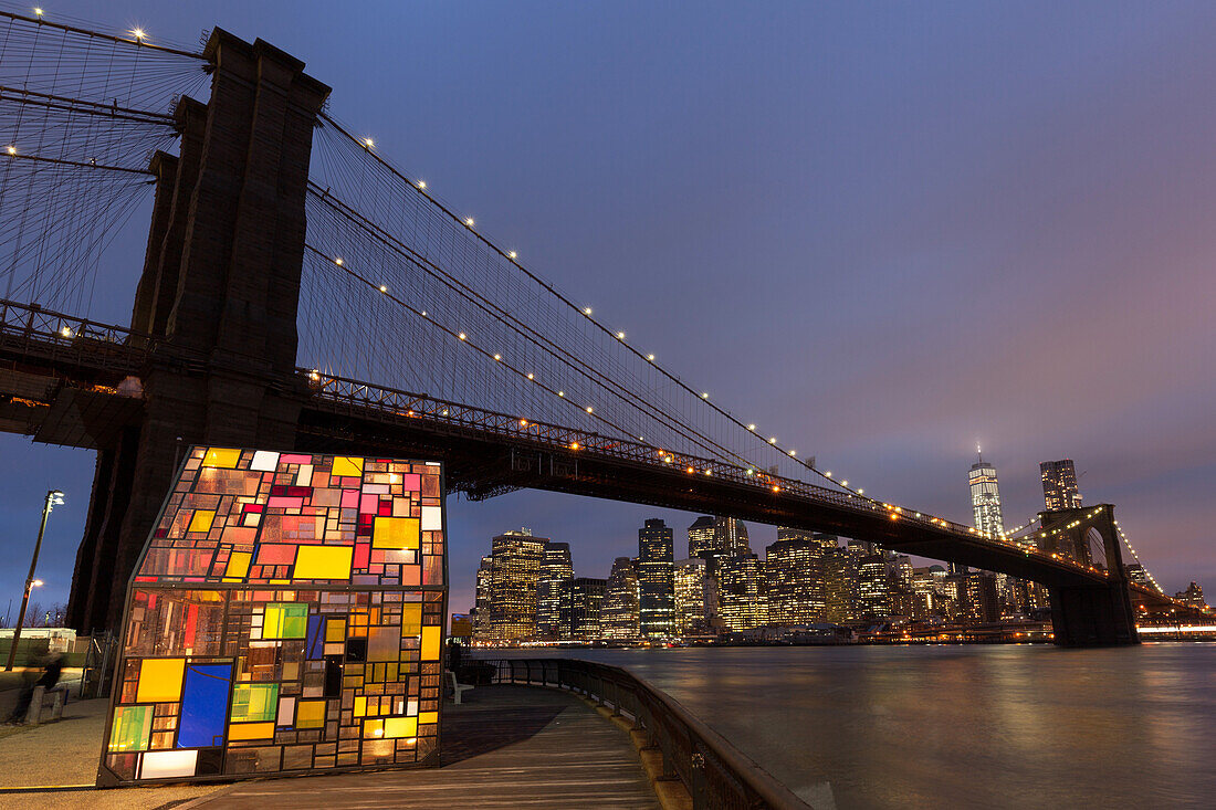 Brooklyn Bridge, Downtown, Neues World Trade Center, Manhattan, New York, USA