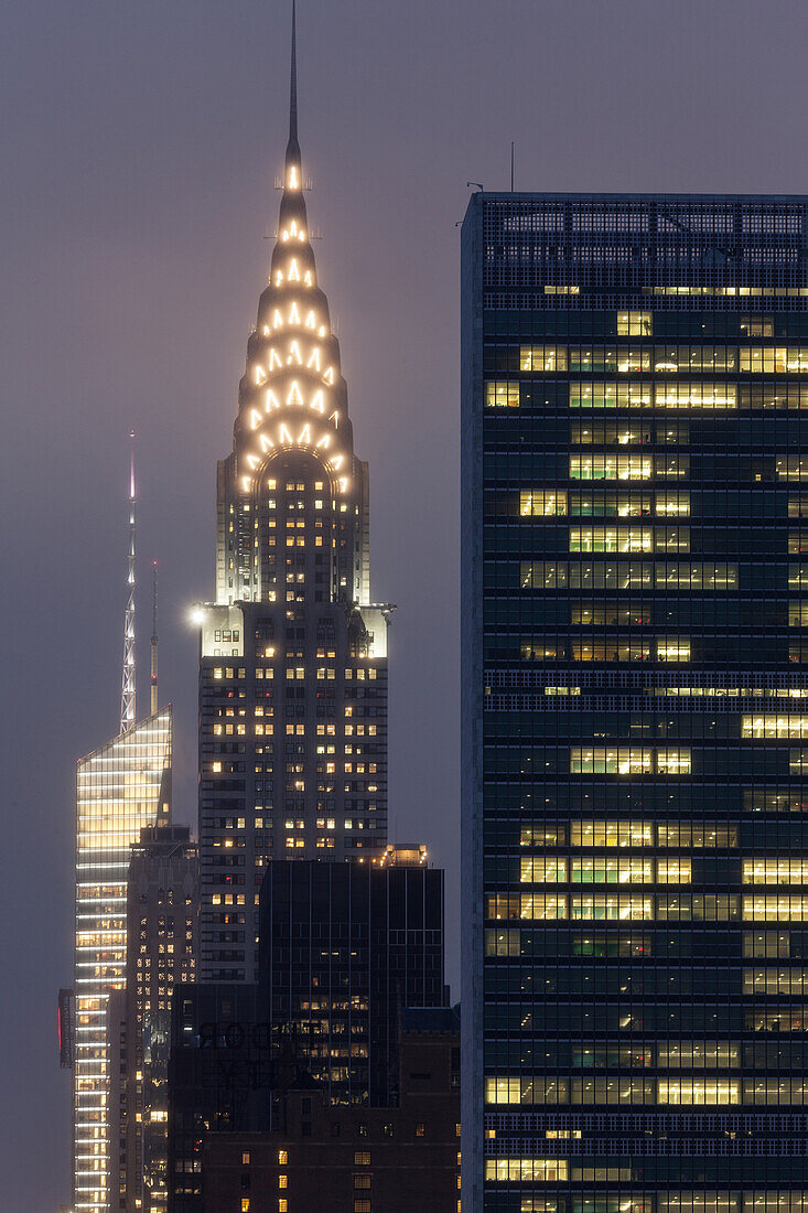 Chrysler Building, Art Deco, UN-Gebäude, Midtown, Manhattan, New York, USA