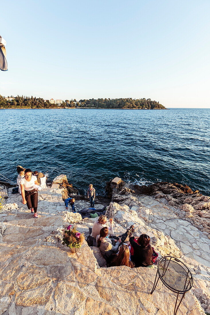 Restaurant along the Adriatic coast, Rovinj, Istria, Croatia