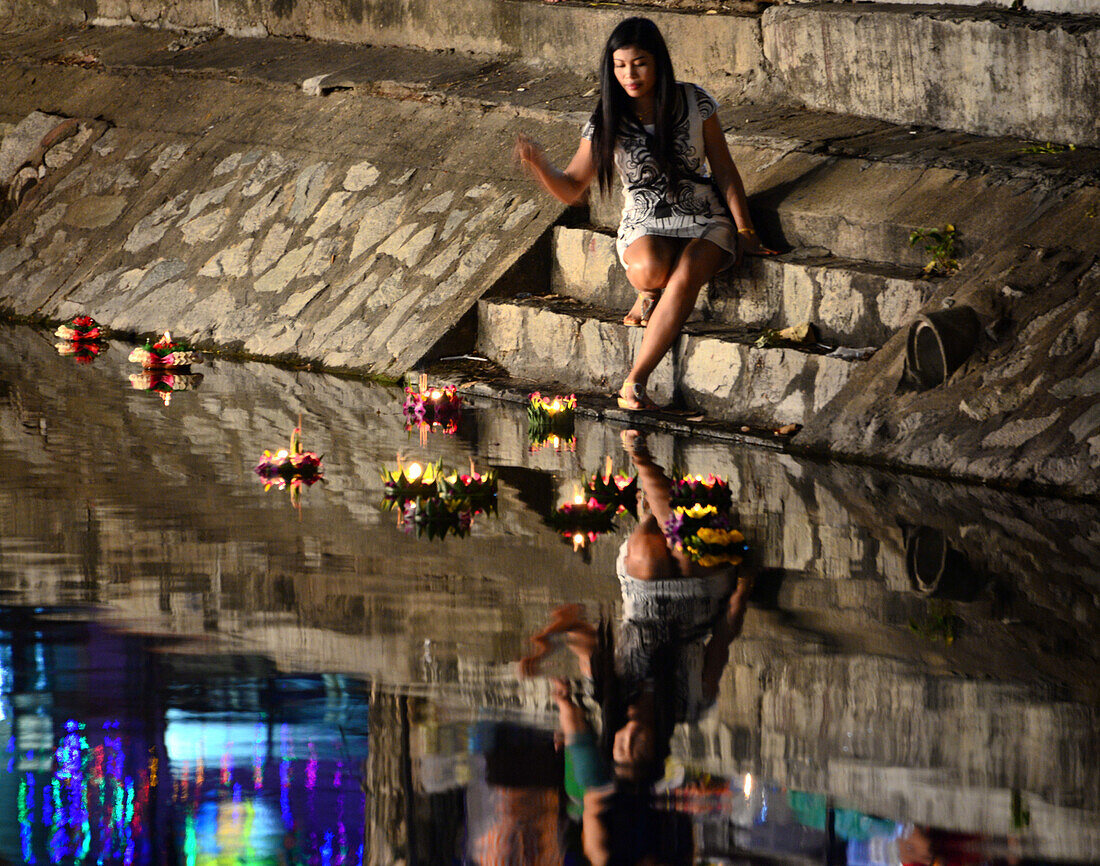 Festival Loi Krathong, Chiang Mai, North-Thailand, Thailand, Asia