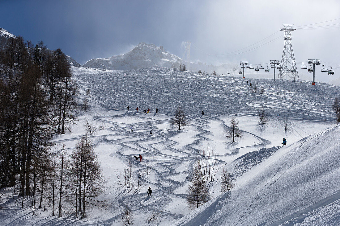 Skiarea from Grands Montets, Argentiere,  France