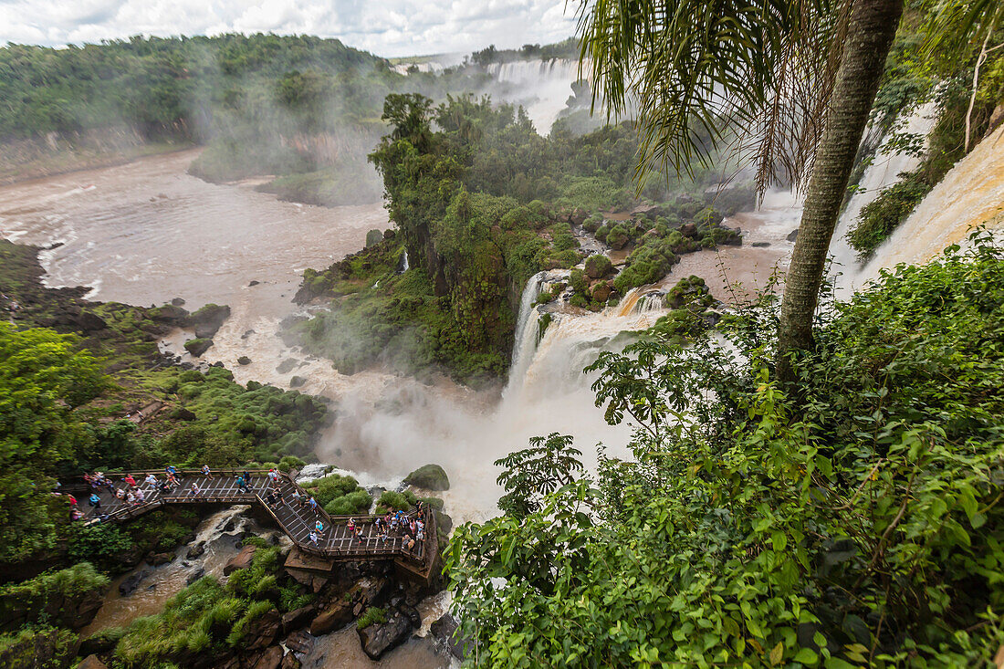 A view from the upper trail, Iguazu Falls National Park, UNESCO World Heritage Site, Misiones, Argentina, South America