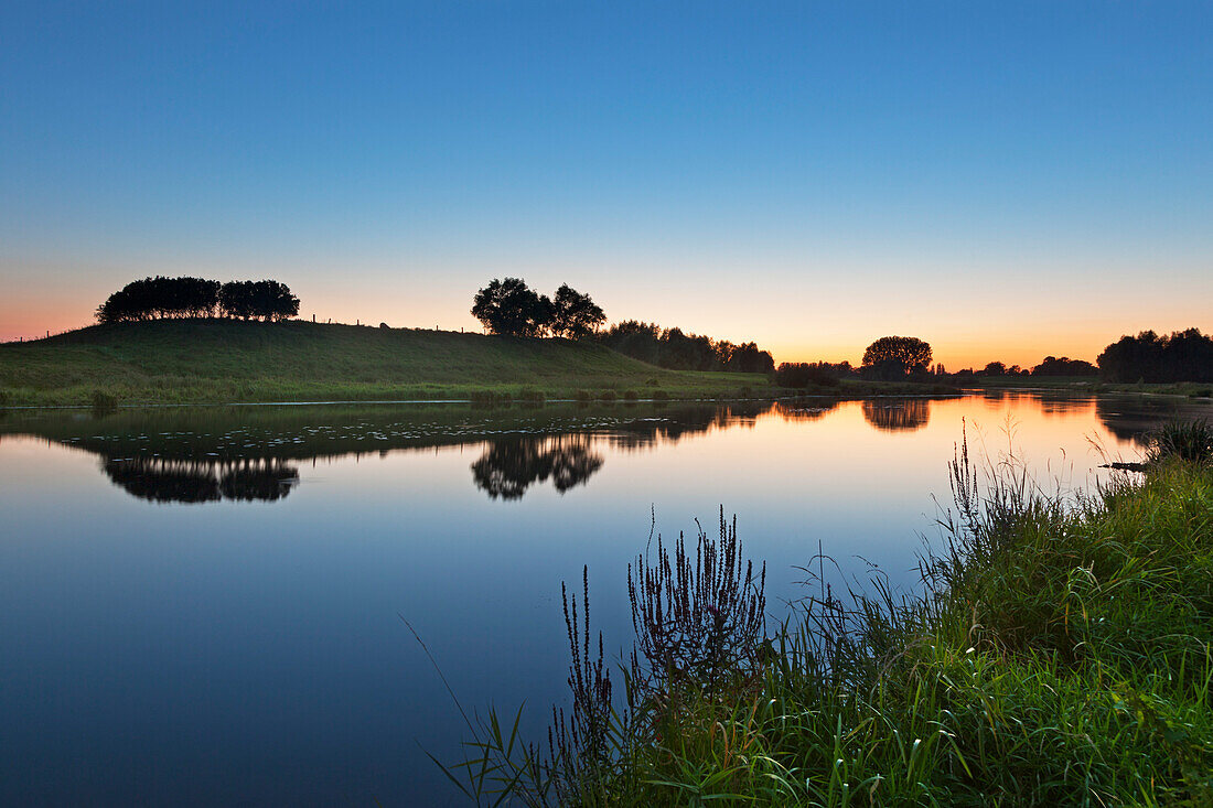 Old arm of Rhine river, near Rees, Lower Rhine, North-Rhine Westphalia, Germany