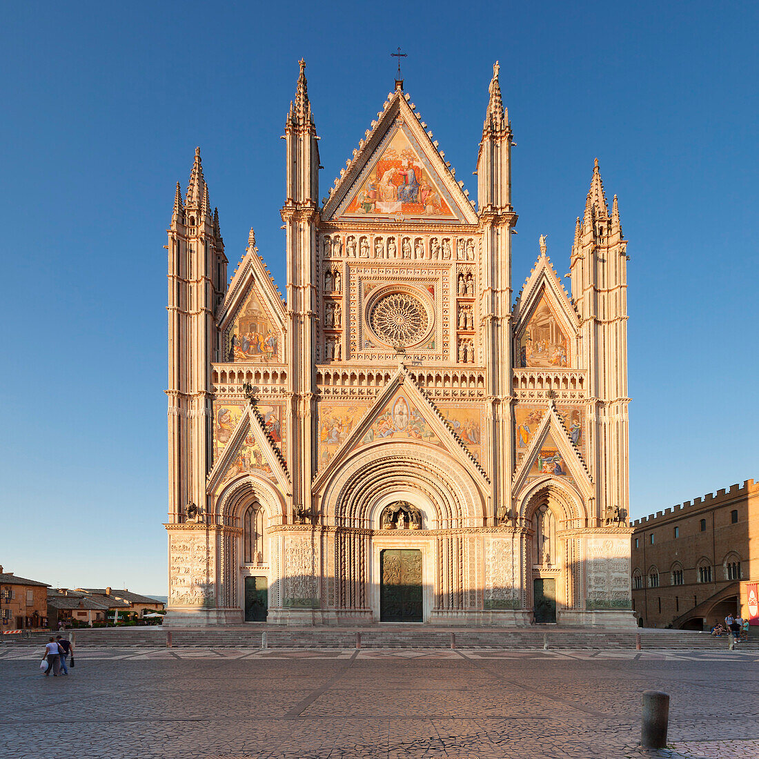 View of Santa Maria Cathedral, Orvieto, Terni District, Umbria, Italy, Europe