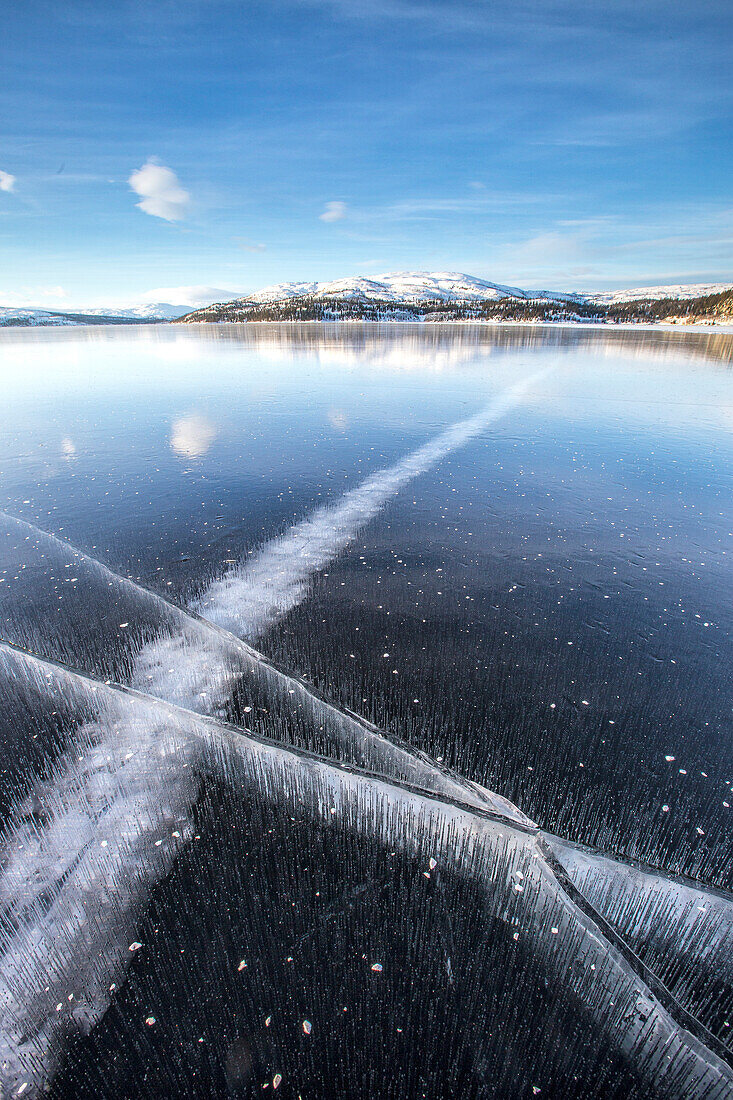 The frozen Lake Limingen, Rorvik, Borgefjell National Park, Trondelag, Norway, Scandinavia, Europe