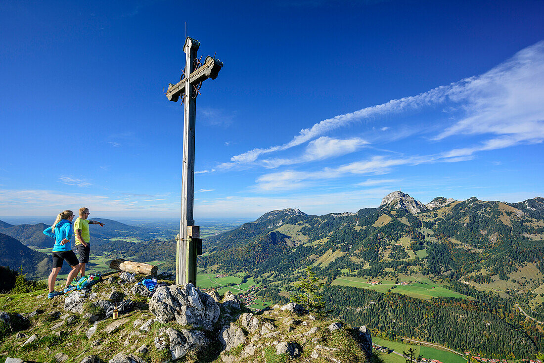 Blick auf Wendelstein vom Seebergkopf, Seebergkopf, Mangfallgebirge, Bayerische Alpen, Oberbayern, Bayern, Deutschland