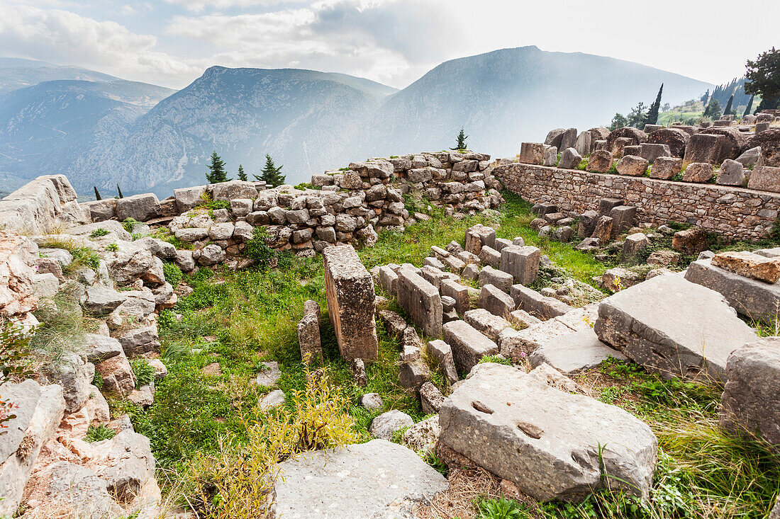 Treasury of Corinthians, Delphi, Greece