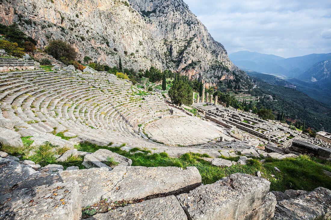 Ruins of Delphi Theatre, Delphi, Greece
