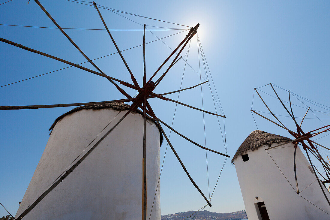 Traditional windmills, Chora, Mykonos, Greece