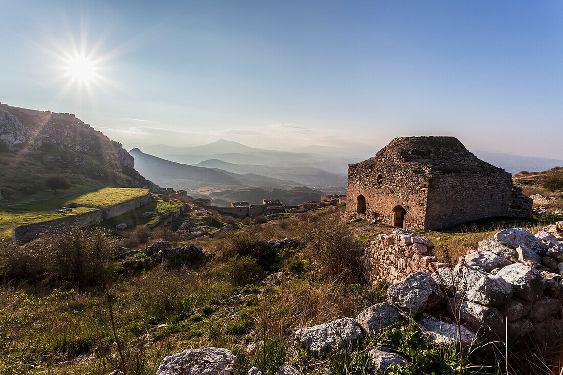 Ruins of a stone building, Corinth, Greece