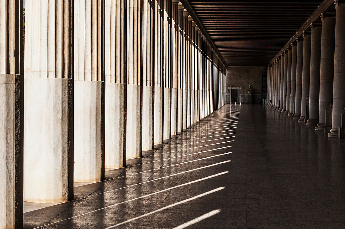 Walkway with columns, Ancient Agora Museum, Athens, Greece