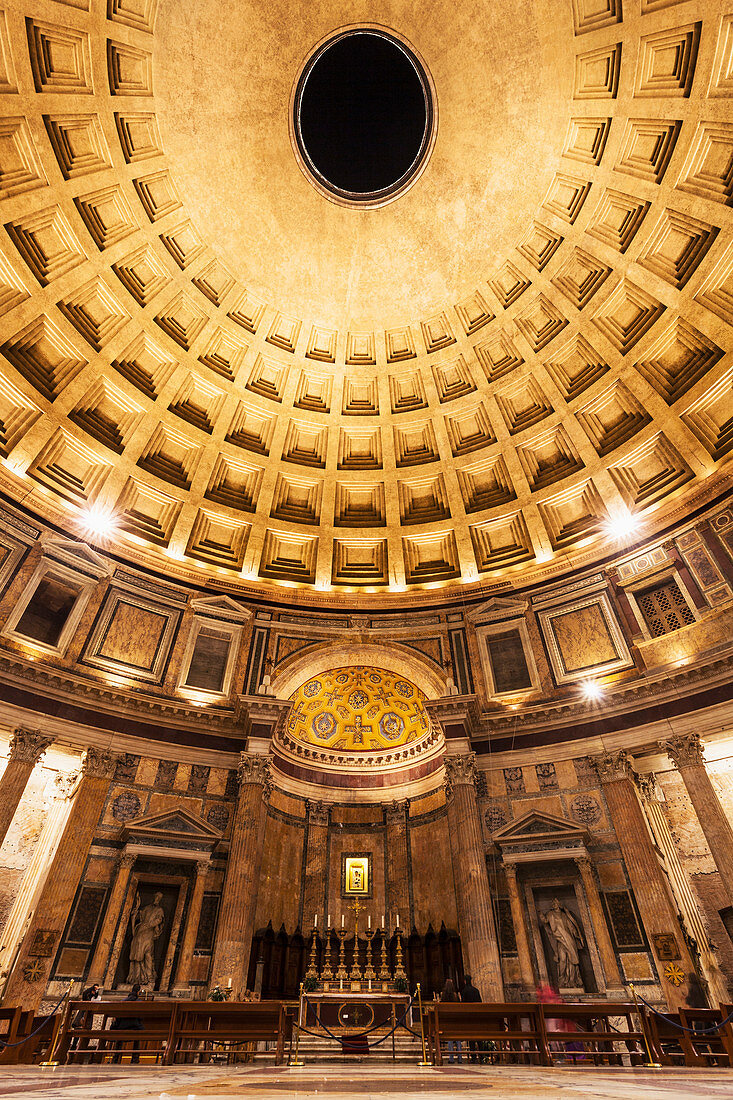 Interior of the Pantheon, arched vault, Rome, Italy