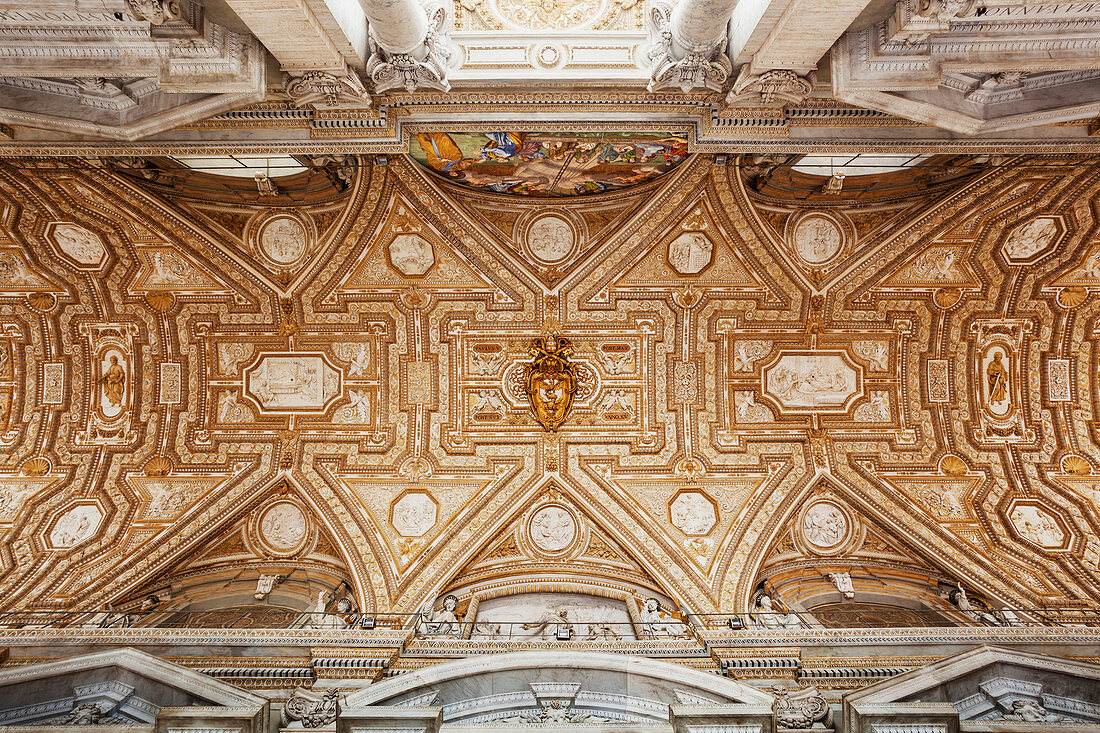 Detail of ceiling in St. Peter's Basilica, Vatican City, Rome, Italy