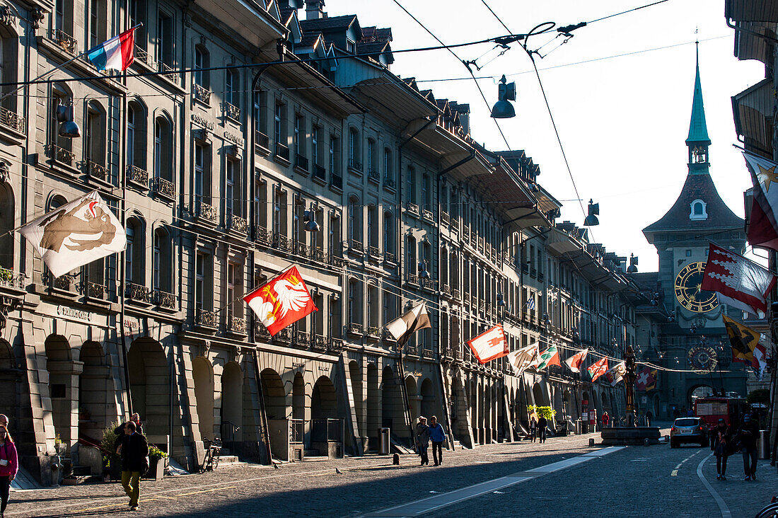 Kramgasse, UNESCO World Heritage Site Old Town of Bern, Canton of Bern, Switzerland
