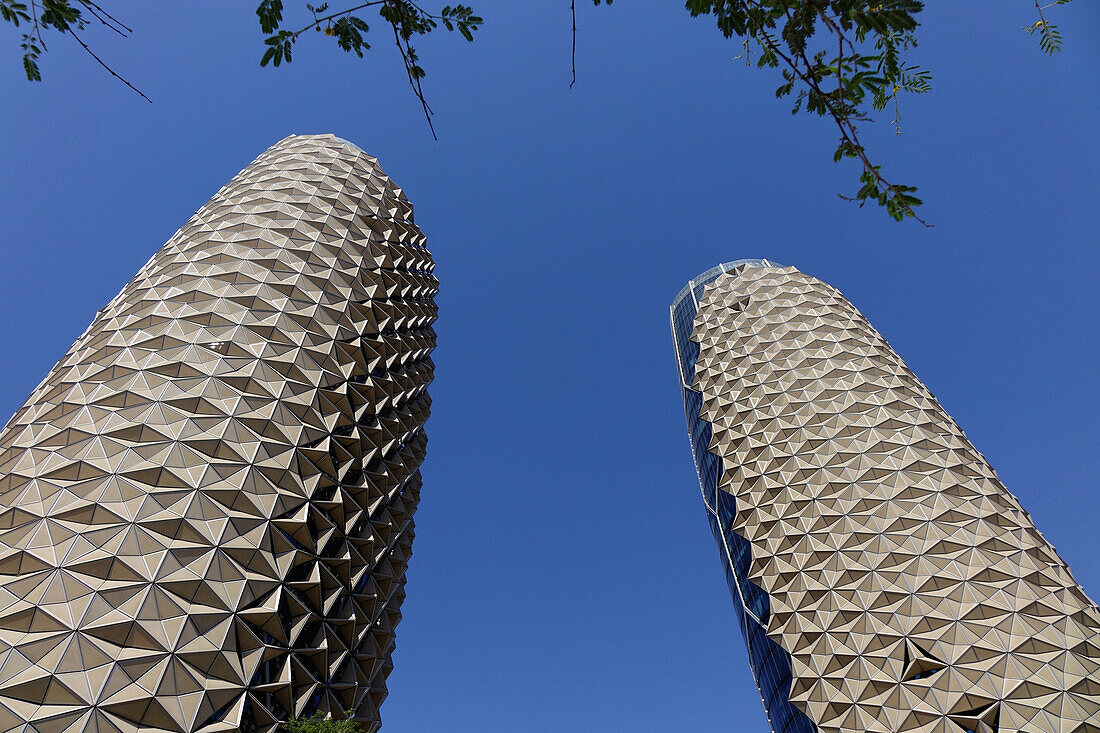 Zwillingstürme, Al Bahar Towers, Abu Dhabi, Vereinigte Arabische Emirate, VAE