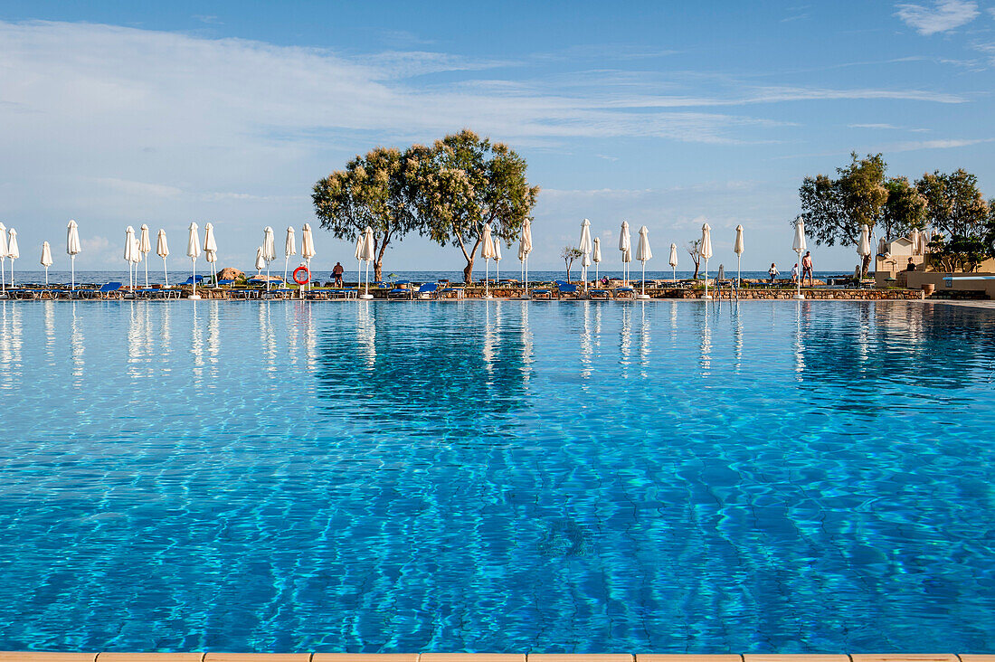 Swimming pool, Crete, Greece, Europe, Mediterranean Sea