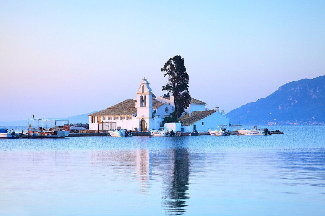 Vlacherna Monastery, Kanoni, Corfu, The Ionian Islands, Greek Islands, Greece, Europe