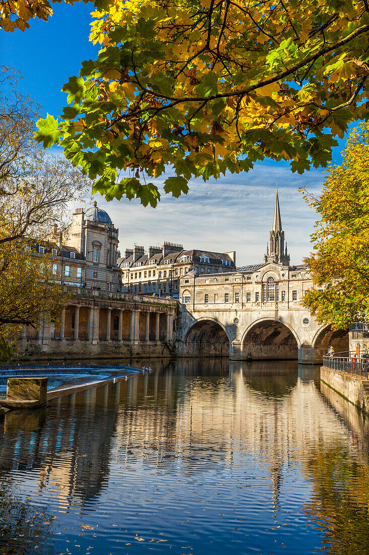 Pulteney Bridge, Bath, UNESCO World Heritage Site, Avon, Somerset, England, United Kingdom, Europe