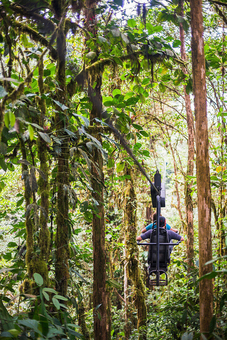 Mashpi Lodge Sky Bike in the Choco Rainforest, an area of Cloud Forest in the Pichincha Province of Ecuador, South America