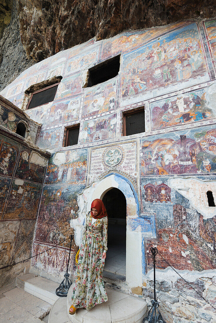 Frescoes at Sumela Monastery, Greek Orthodox Monastery of the Virgin Mary, Black Sea Coast, Trabzon Province, Anatolia, Turkey, Asia Minor, Eurasia