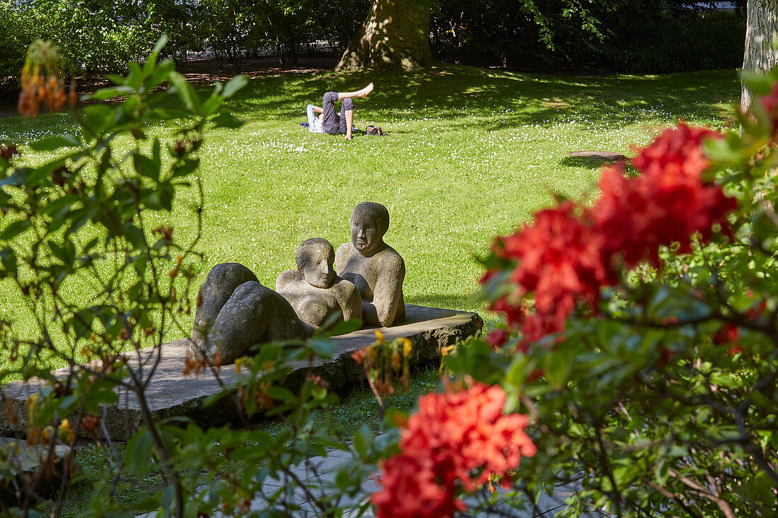 Park in the Baltic seaside resort of Binz, Ruegen, Mecklenburg-Western Pomerania, Germany