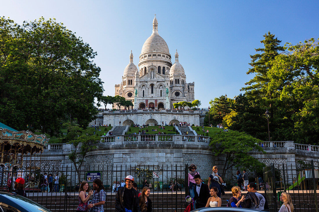 Basilica Sacre-Coeur auf Montmartre, Paris, France, Europe